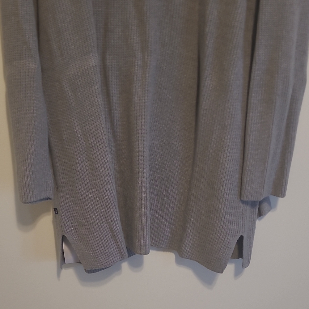 GAP Light Gray Open-Front Ribbed Cardigan with Pockets - Picture 10 of 12